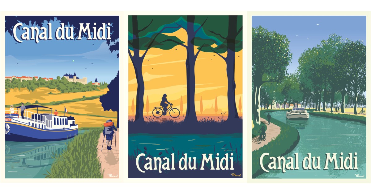 Carteles vintage y solidarios del canal du Midi