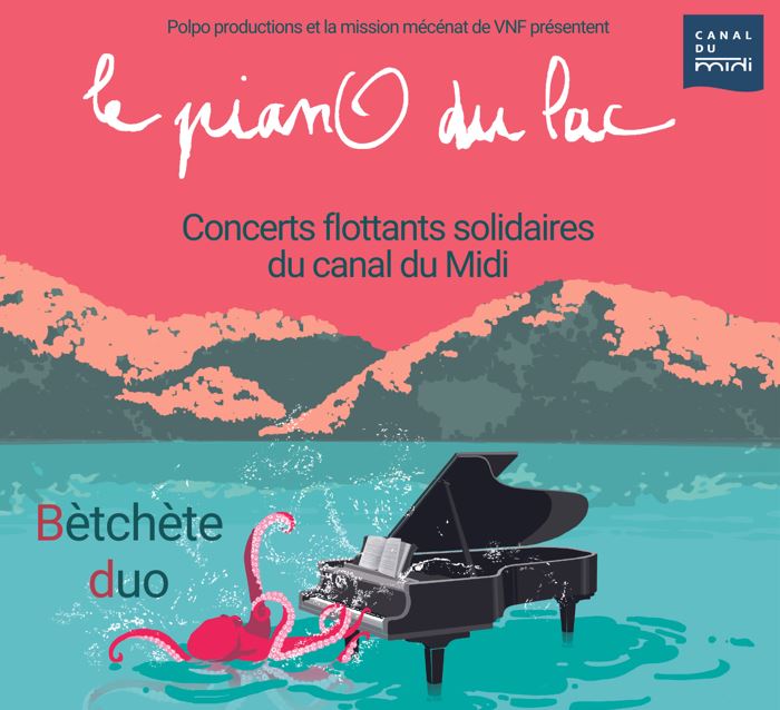 Concerts solidaires PianO du Lac sur le canal du Midi en 2024