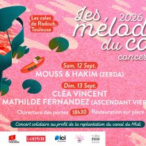Mélodies du canal 2026 - 12 et 13 septembre - concert solidaire pour la replantation du canal du Midi : Mouss & Hakim (Zebda), Mathilde Fernandez (Ascendant Vierge) et Cléa Vincent